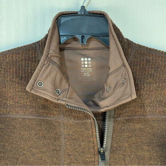 Title Nine Wool Blend Sweater Jacket Brown Knit Full Zip Women’s Size X-Small - Picture 6 of 11
